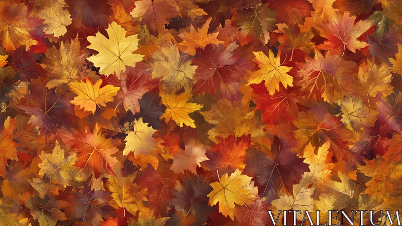 Rustling chorus of autumn maple leaves in warm mosaic rain.