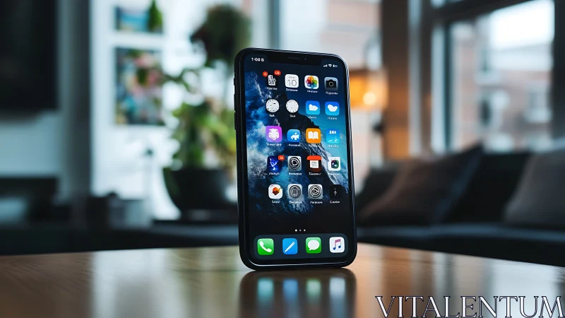 Apple iPhone Pro Display with Customized Home Screen Layout and Dock Arrangement