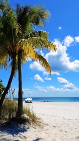 Tropical Reverie: Where Palms Lean Into Paradise's Embrace