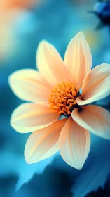 Soft sunrise petals in dreamy teal twilight bloomscape.