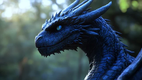 Midnight forest dragon pauses, listening for distant thunder