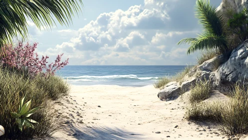 Serene Coastal Paradise with Sandy Beach and Ocean Views