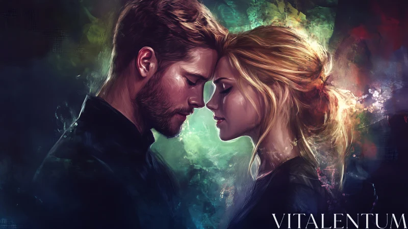 Digital Portrait Study: Intimate Profile Composition with Atmospheric Luminescent Effects