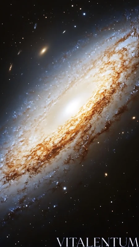 Galactic whirlpool quietly braids starlight into glowing ribbons