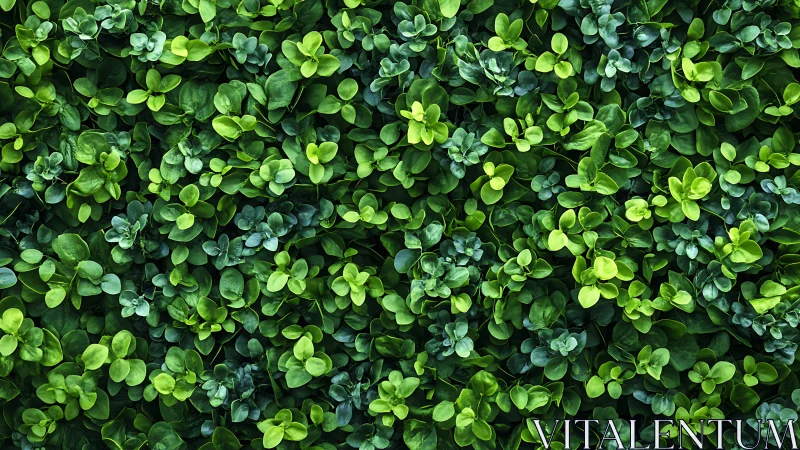 Leafy chorus on a lush emerald living wall of calm.