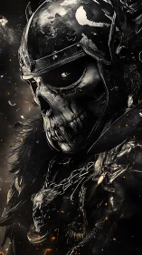 Armored skeletal warrior rendered in high-contrast detail