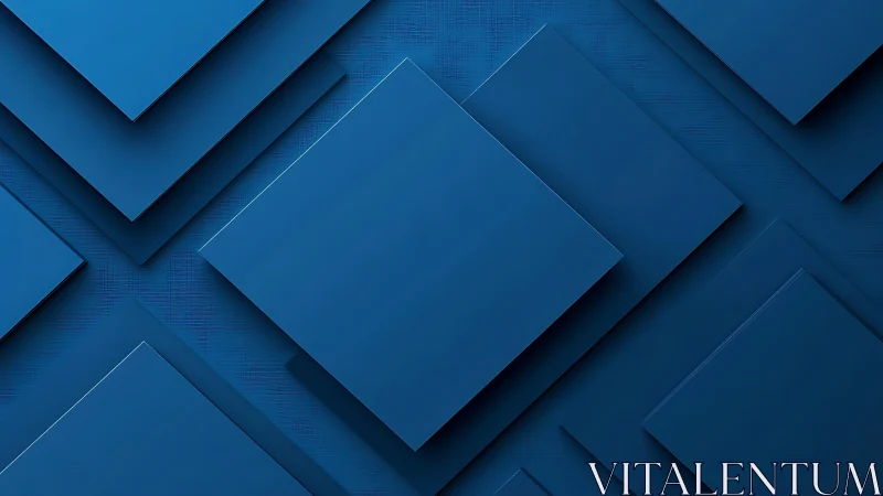 Layered blue geometric panels create ordered abstract depth