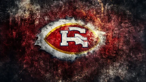 Grunge-treated football emblem rendered with textured digital paint
