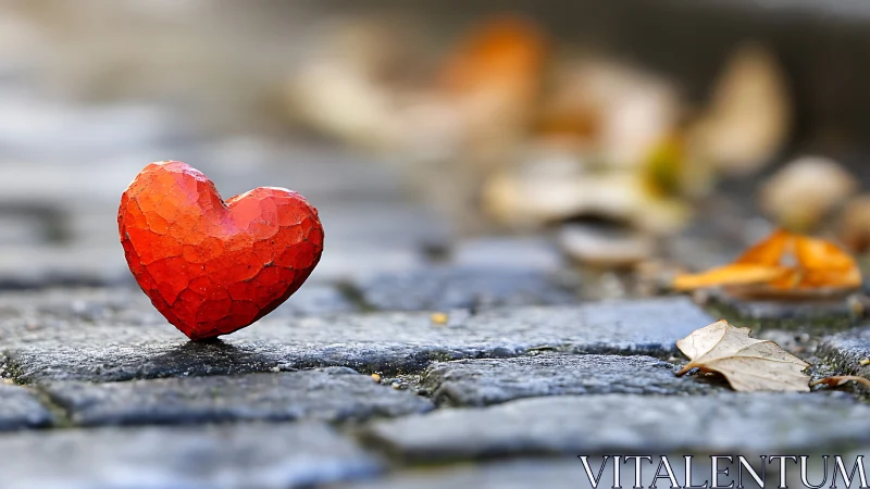 Crimson Heart on Stone: A Moment of Hope.