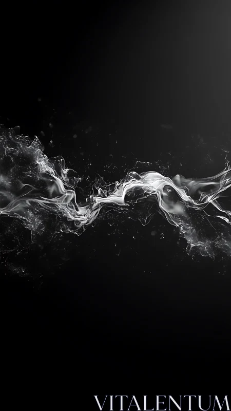 Flowing silver mist drifting softly across the dark.