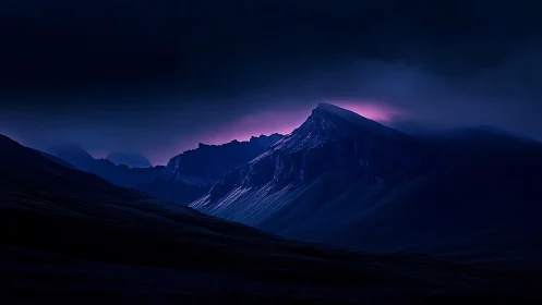 Midnight ridge drinks violet dawn along silent horizons.