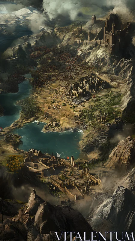 Vast fantasy kingdom braces for war beneath stormy skies