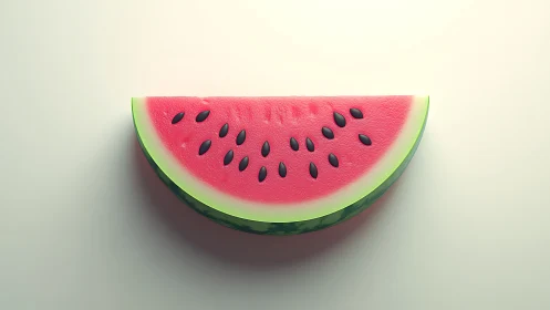 Watermelon slice render on plain light background.