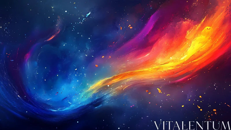 Cosmic energy stream in vibrant dual-color spectrum.