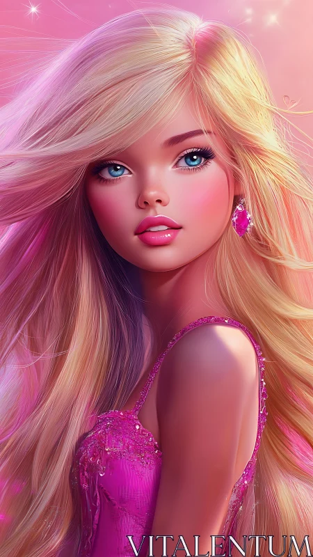 Cotton-candy starlight swirls around a neon-sweet princess