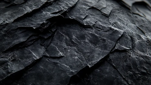 High detail dark slate rock surface with layered edges rendered