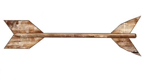 Rustic wooden arrow illustration with distressed texture detailing.