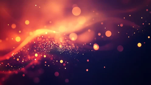 Abstract Light Particle Wave: Dynamic Bokeh Composition.