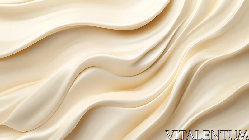 Creamy Abstract Waves in Soft Beige Minimalist Style.