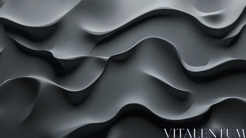 Sculpted dark waves in flowing abstract 3D relief surface.