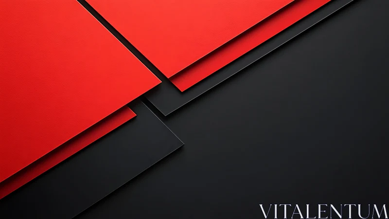 Geometric red panels intersecting matte black background.