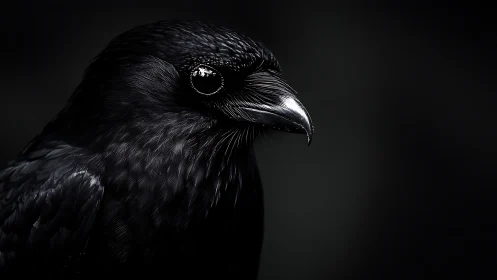 Dramatic Avian Profile: High-Contrast Monochromatic Study.