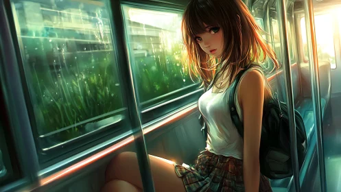 Quiet summer ride with a thoughtful girl and soft light.