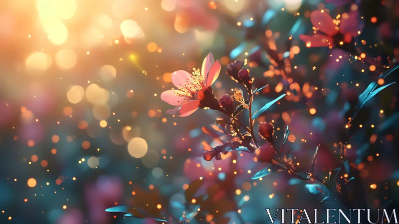 Delicate Blooms Dancing in Golden Light.