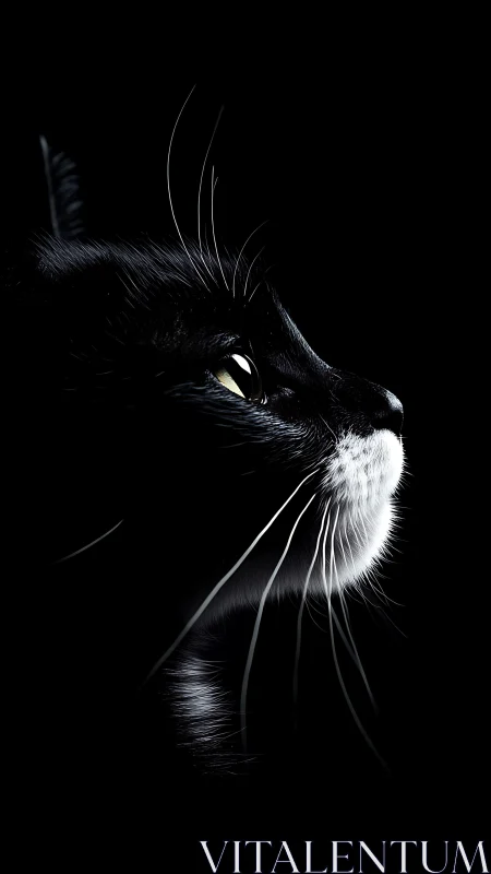 Luminous Eyes Gleam Against Midnight Shadows.