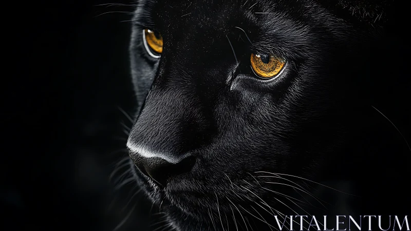 Obsidian Gaze: Golden Eyes in Shadow.