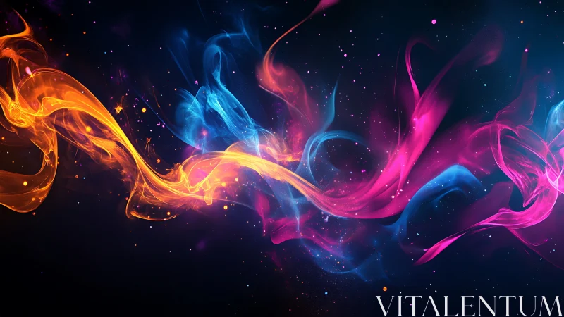 Chromatic Nebula Dance: Electric Ribbons Waltz.