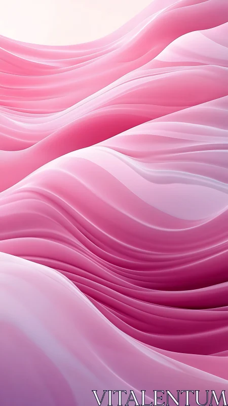 Pink gradient waves flow across smooth abstract landscape.