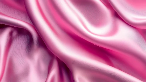 Pink Satin Fabric Waves: Luxurious Textile Surface Composition.