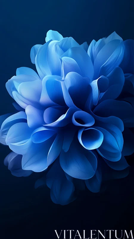 Translucent Volumetric Flower Form with Nested Petal Geometries and Light Refraction.