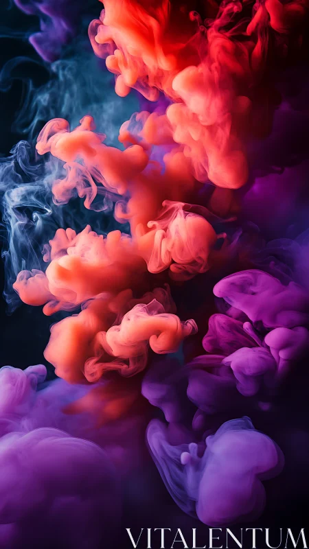 Chromatic ink clouds swirling in luminous neon space.