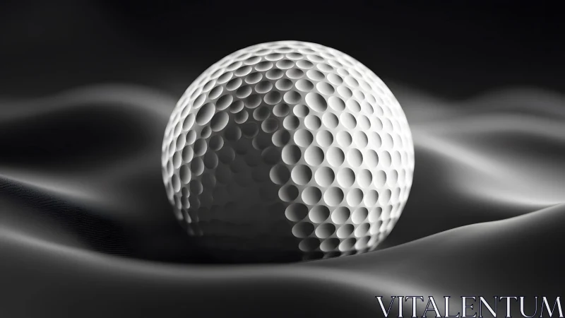 Minimalist golf ball on smooth dark surface, dramatic lighting. Minimalist golf ball on smooth dark surface, dramatic lighting.