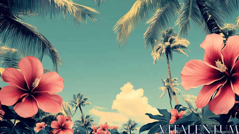 Magenta Blooms Frame Paradise's Turquoise Dream