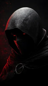 Hooded shadow learns to glow with quiet, crimson menace