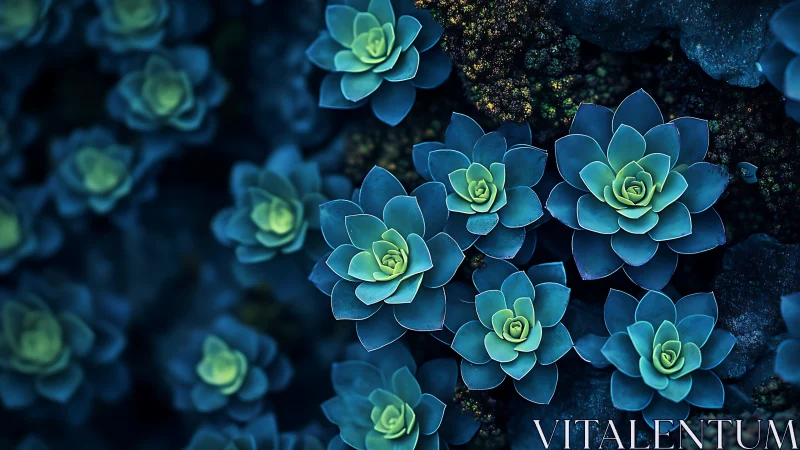 Neon Succulents at Night Garden.