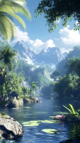 Mountain mist serenades a secret jungle river morning