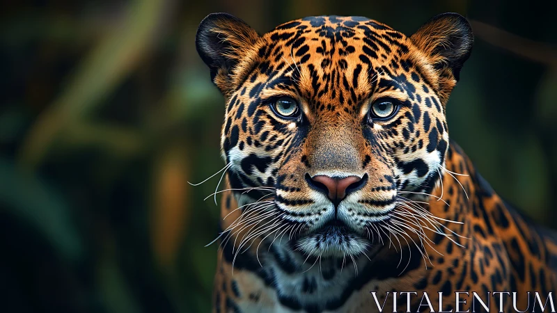 Luminous Jaguar's Hypnotic Gaze Pierces Through Shadow.