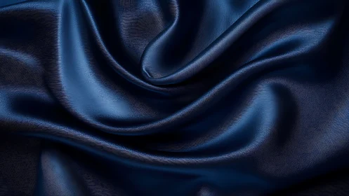 Deep Blue Silk: Luxurious Textile Surface in Undulating Motion.