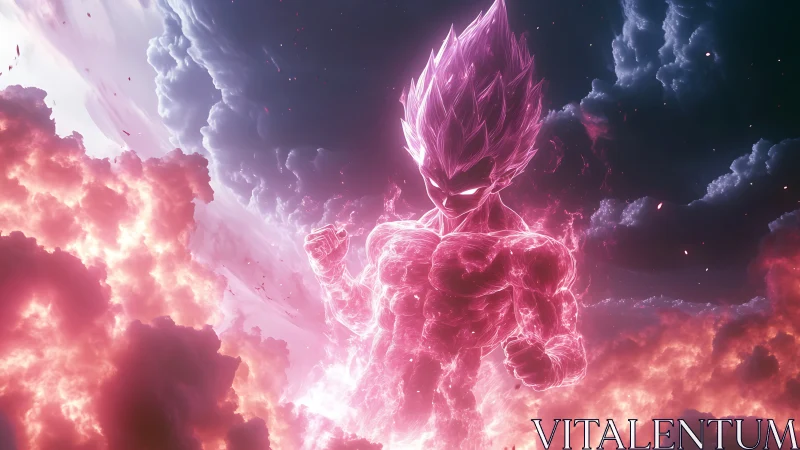 Luminescent energy avatar emerges from turbulent volumetric clouds