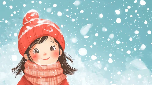 Crimson Winter Wonder: A Child's Snowy Dream.