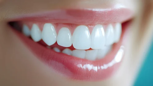 Close-up of bright white smile with healthy teeth, modern style.