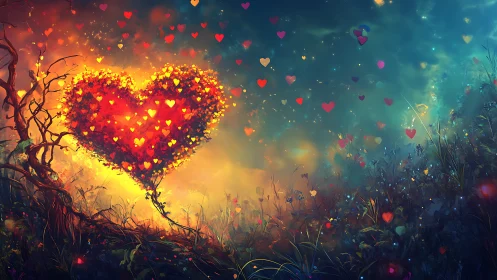 A Heart Made of Light: Love Blooms in Magical Landscape.