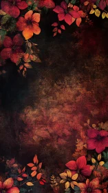 Vintage Floral Composition: Autumn Blooms Against Distressed Dark Backdrop.