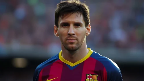 High-resolution football portrait with shallow depth of field rendering