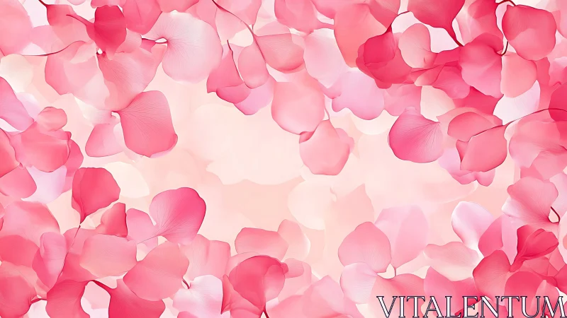 Pink Rose Petals Composition.