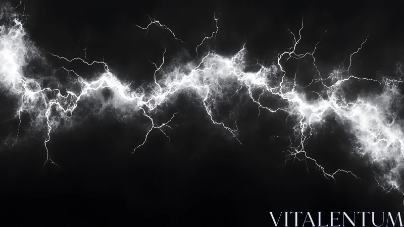 Crackling white lightning stretches boldly across deep night